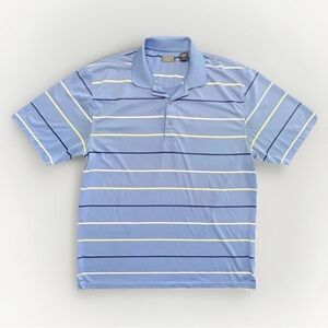 Izod Blue and Yellow Striped Polo Shirt